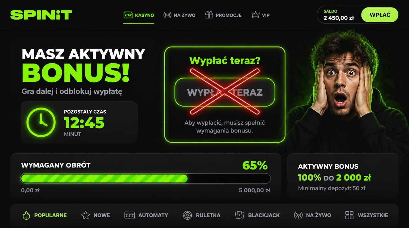 Przycisk wypłaty z X obok nierozpoczętego obrotu bonusu